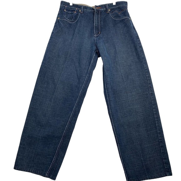 Other - Royal Blue Men's Jeans Size 36W x 32L Denim Pants‎ with Pockets Embroidery.Y2K